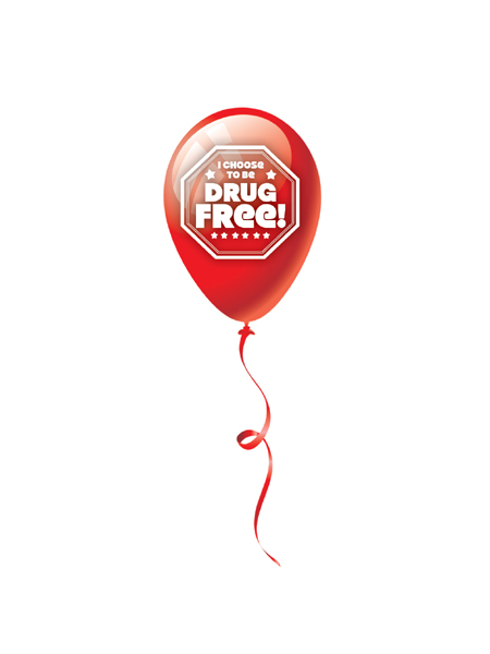 I Choose to Be Drug Free! 9 inch Latex Balloon