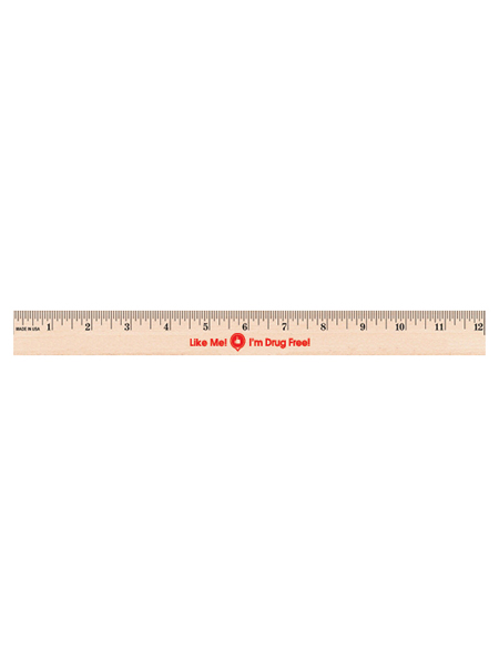 Like Me, I'm Drug Free! 12 inch Wooden Ruler