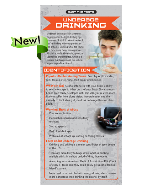 Just the Facts Rack Card: Underage Drinking