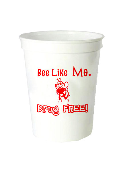 Bee Like Me Drug Free - 16oz. White Stadium Cup