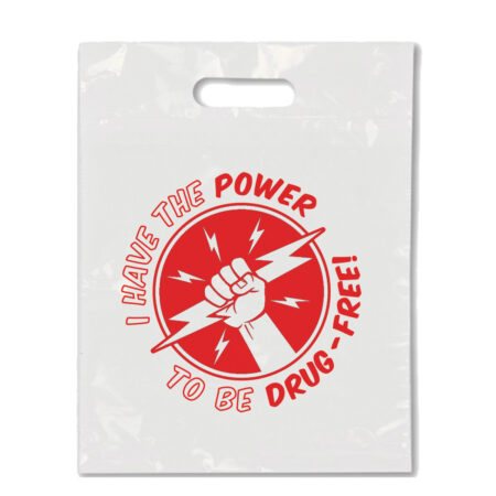 I Have the Power to Be Drug Free - Die Cut Handle Litter Bag