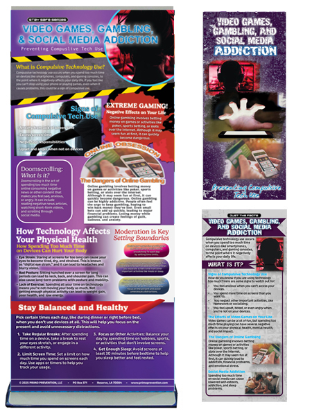 Video Games, Online Gambling & Social Media Addiction Retractable Presentation Banner Package